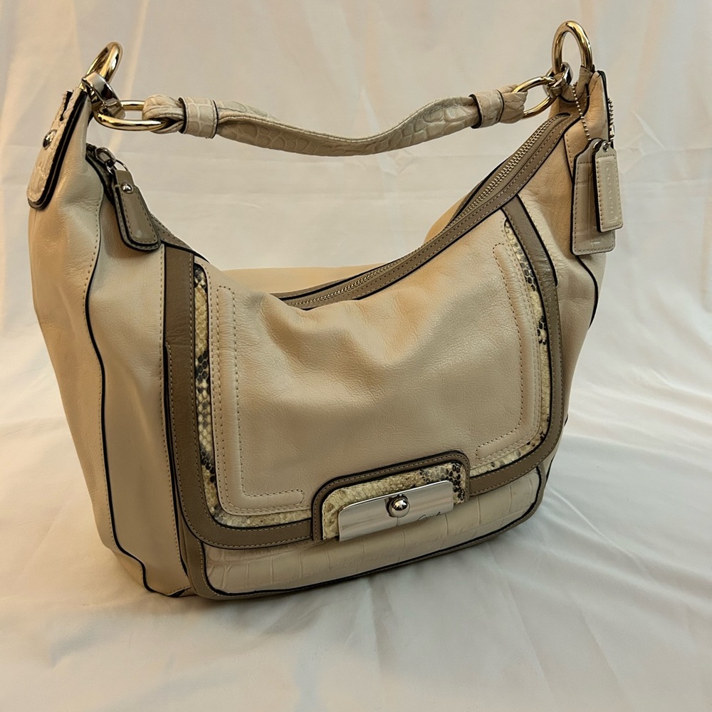 Coach Large Croc Embossed Kristin Shoulder Bag